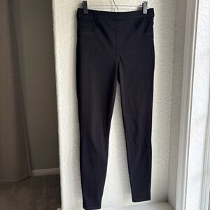 Spanx Black Jean-ish Women M Tall Leggings High Rise Skinny Denim Pants Stretch